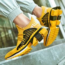 Load image into Gallery viewer, Yellow-Black Running Shoes For Men