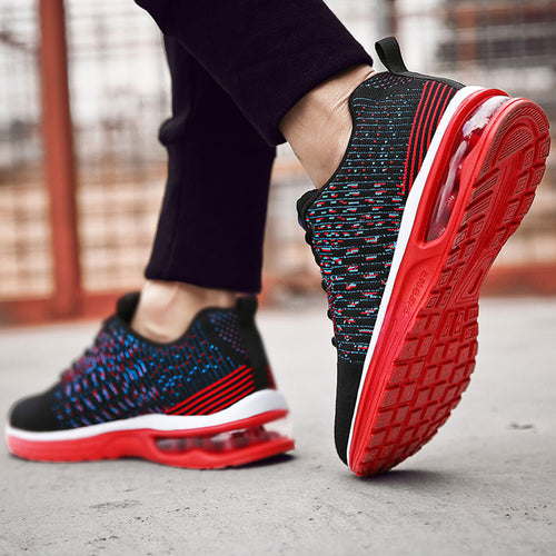 Blue-Black-Red Running Shoes For Men